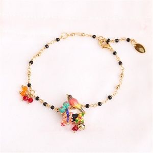 Cactus flower colorful bird bracelet adjustable